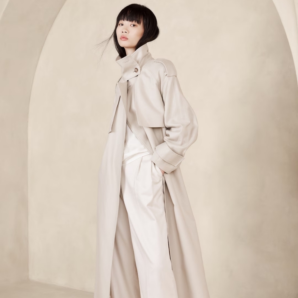 Gorgeous  Sabbia Oversized  Italian  Twill Trench Coat